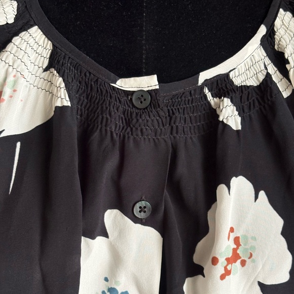 Tucker Classic Silk Blouse - Shadow Flowers - Women's Top, ECU - Picture 7 of 14